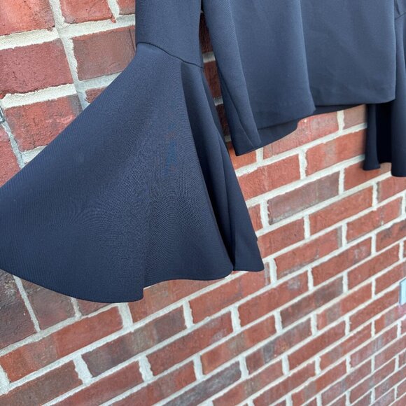 Lulus Cropped Top Womens Small Black Bell Sleeves Witchy Goth Glam - Picture 3 of 8